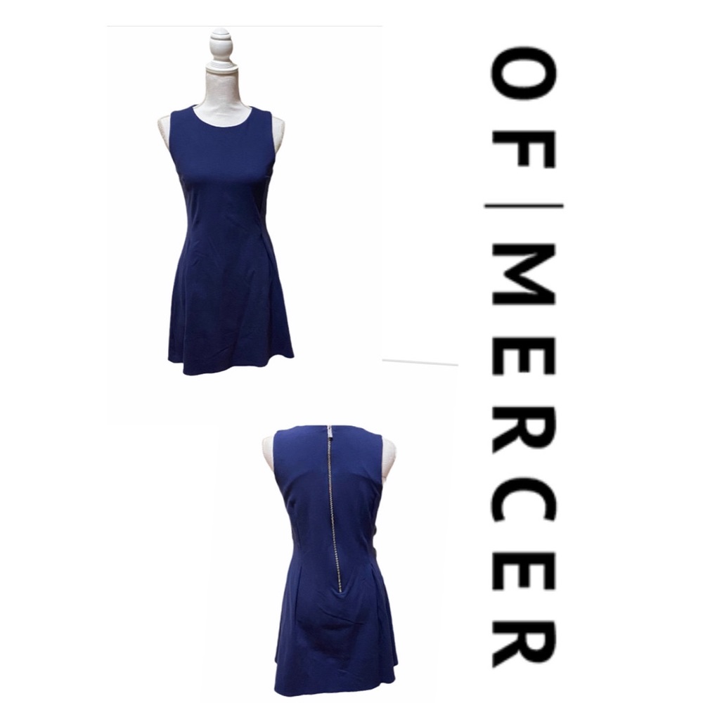 OF | MERCER Made In New York Navy Blue Midi Dress